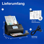 Dokumentenscanner ES-580W A4 Duplex WLAN USB 3.0 35 Seiten 70 Bilder pro Minute 100 Blatt Dokumenteneinzug