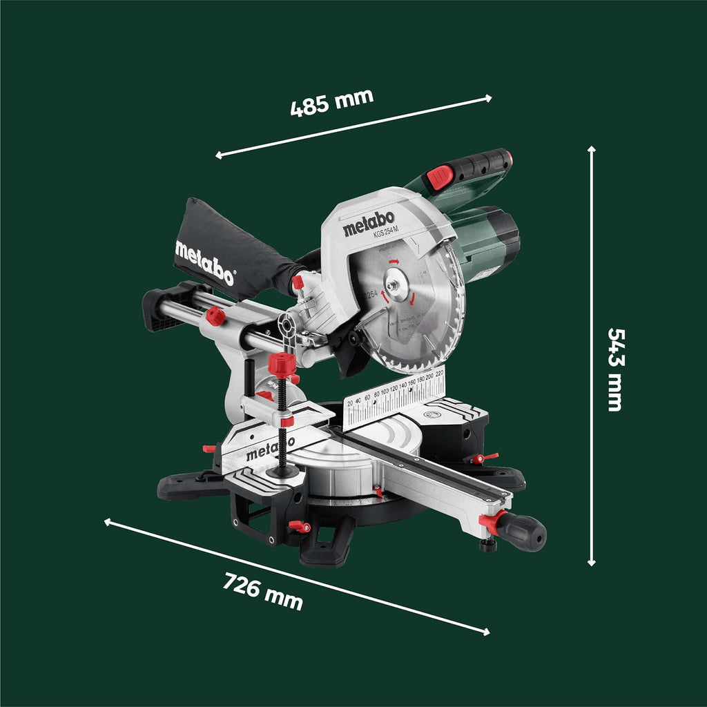 Kapp- und Gehrungssäge KGS 254 M 613254000 254mm Sägeblatt Zugfunktion 1450W Precision Cut Line Holz