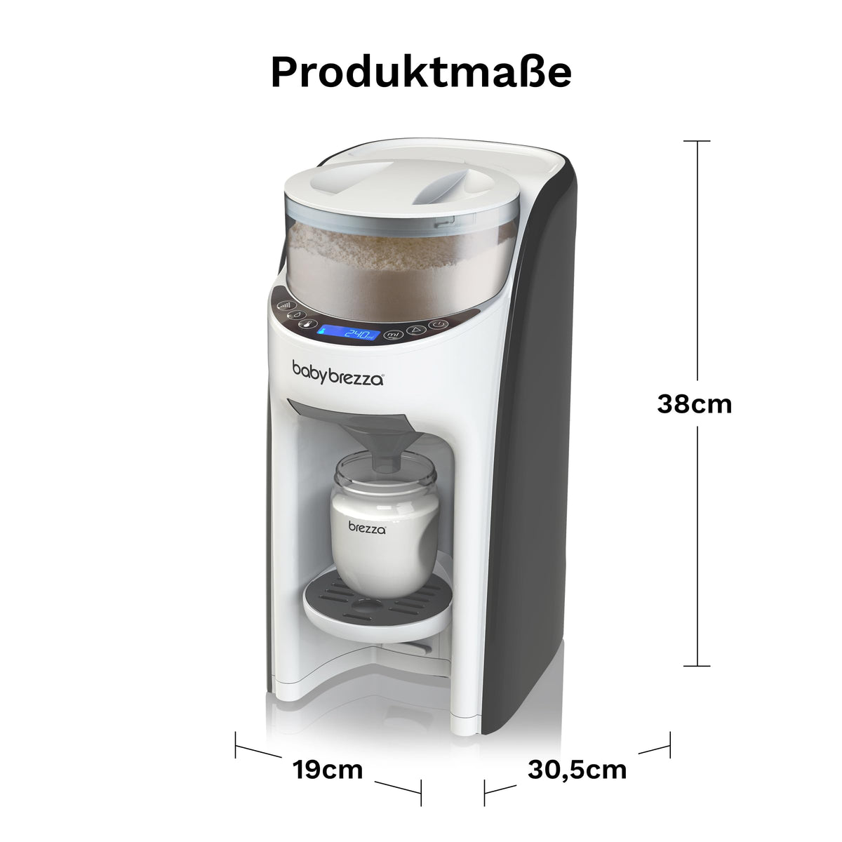 Automatischer Flaschenzubereiter Formula Pro Advanced für Milchpulver und Wasser 3 Temperaturen 60–300 ml LCD-Display Weiß Schwarz