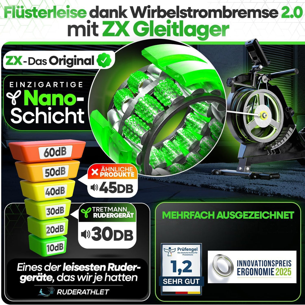 Rudergerät für Zuhause RW7003 Magnetischer Widerstand 16 Stufen bis 150 kg Klappbar Kohlenstoffstahl