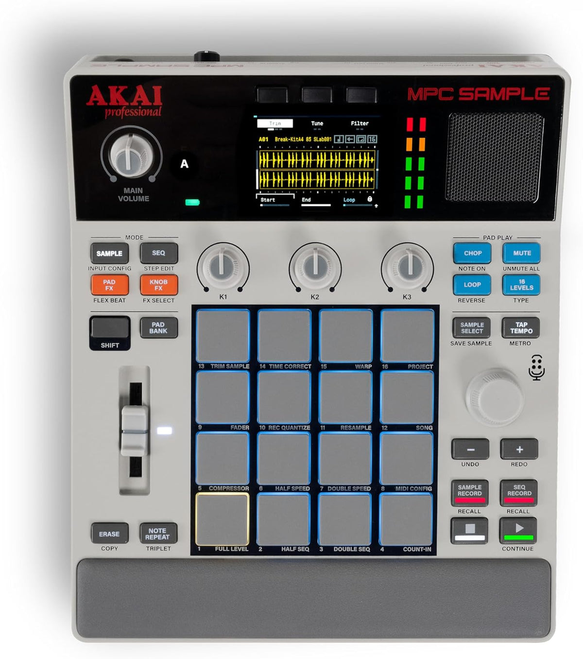 Standalone Sampler Sequenzer und Effektprozessor MPCSAMPLE mit Akku USB-C integriertem Lautsprecher und Mikrofon