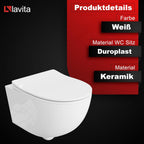 Vorwandelement WC Set DALIA Wand WC spülrandlos Tornado Spülsystem mit Soft-Close Sitz und Bedienplatte Weiß
