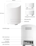 2K WLAN Überwachungskamera Set Home Hub Mini mit 2x Argus PT Lite 360° Schwenkbar Solarpanel KI-Erkennung Akkubetrieb