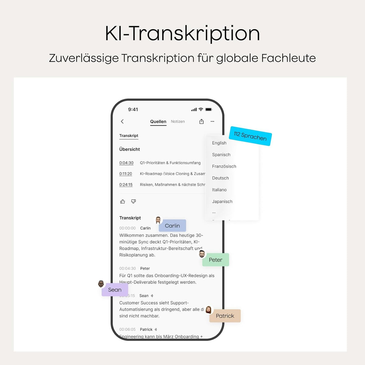 KI Diktiergerät Note Pro Sprachrekorder mit Transkription und Zusammenfassung 64GB Bluetooth 50h Aufnahmezeit