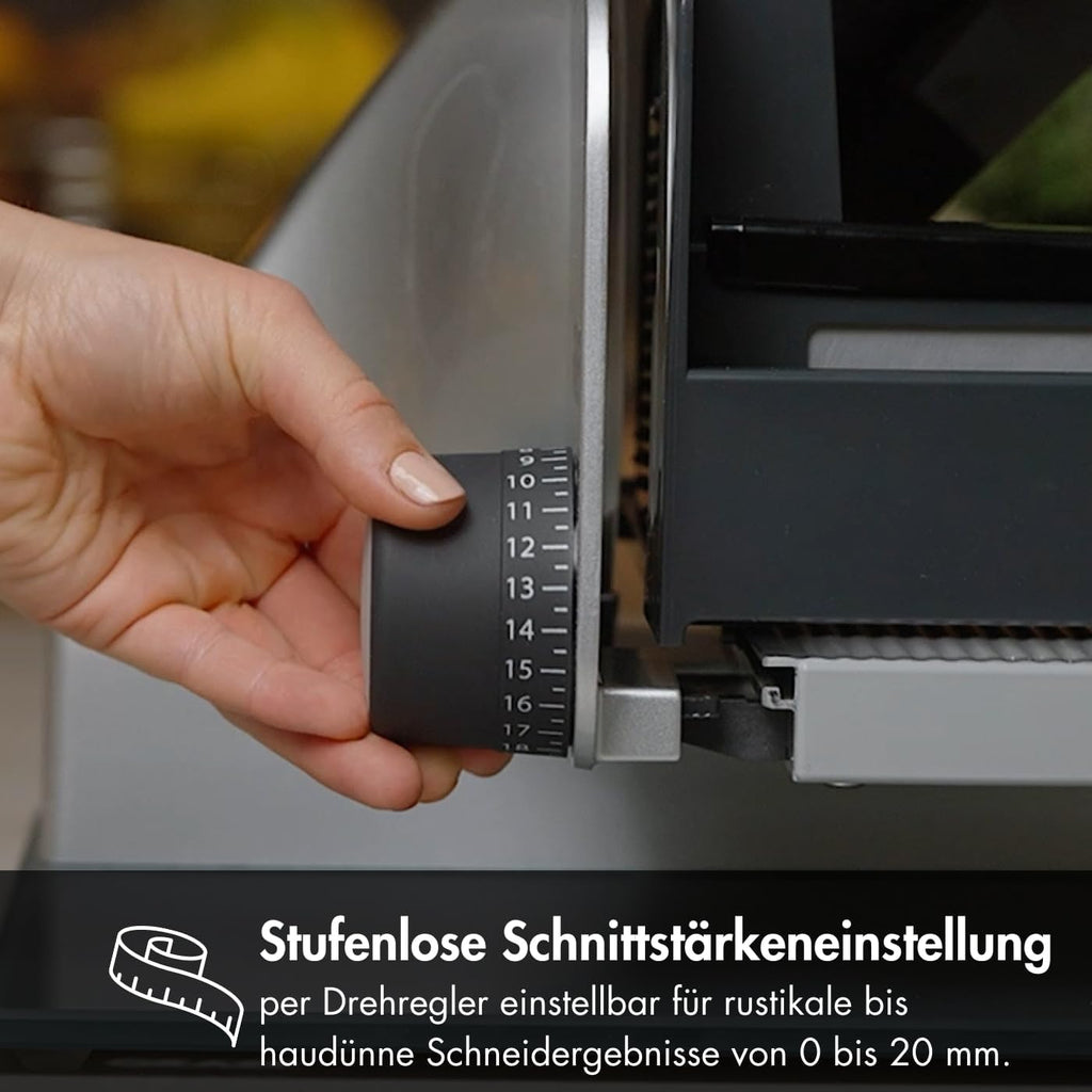 Allesschneider Master M20 elektrischer Schneidemaschine Vollmetall 170 mm Messer Schnittstärke 0–20 mm 170 W