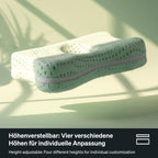 Ergonomisches Nackenkissen 60x40 cm höhenverstellbar 6–13 cm Memory Foam für Seiten Rücken und Bauchschläfer mit waschbarem Bezug und Travel Bag