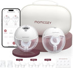 Milchpumpe elektrisch handsfree Doppelbrust tragbar M5 Smart App Steuerung 3 Modi 9 Stufen 2er Set Grau