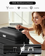 Kofferset Hartschale 3-teilig DE13 M L XL 65 L mit 360° Rollen TSA Schloss und 2 Griffen