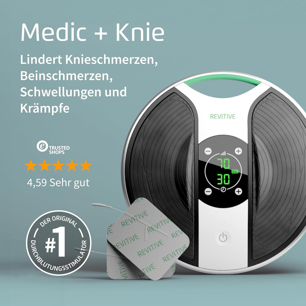 Fuß- und Beinmassagegerät Medic Plus Knie EMS NMES Durchblutungsförderung gegen Knieschmerzen und Schwellungen