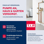 Hauswasserwerk HWW 4500 INOX 1200W 4350 l/h 50m Förderhöhe 5 bar 22L Edelstahl-Druckkessel mit Manometer