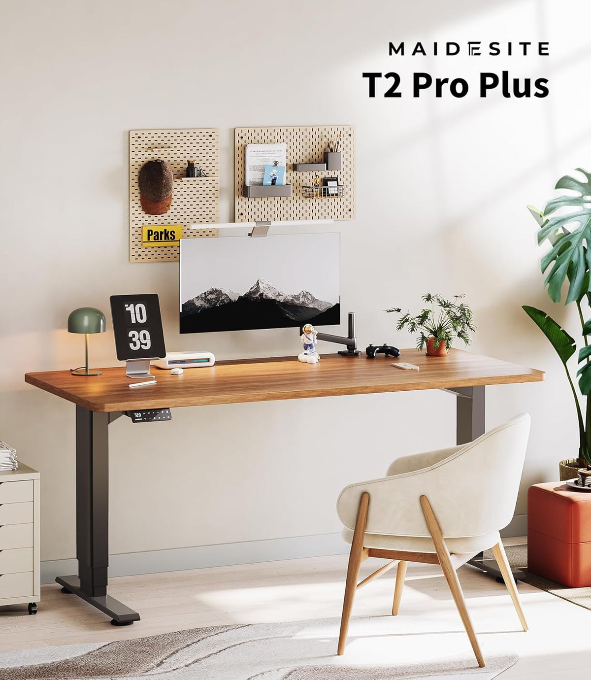 Elektrisches höhenverstellbares Tischgestell T2 Pro Plus Dualmotor 3-stufig 62-125cm 160kg Schwarz Stahl USB