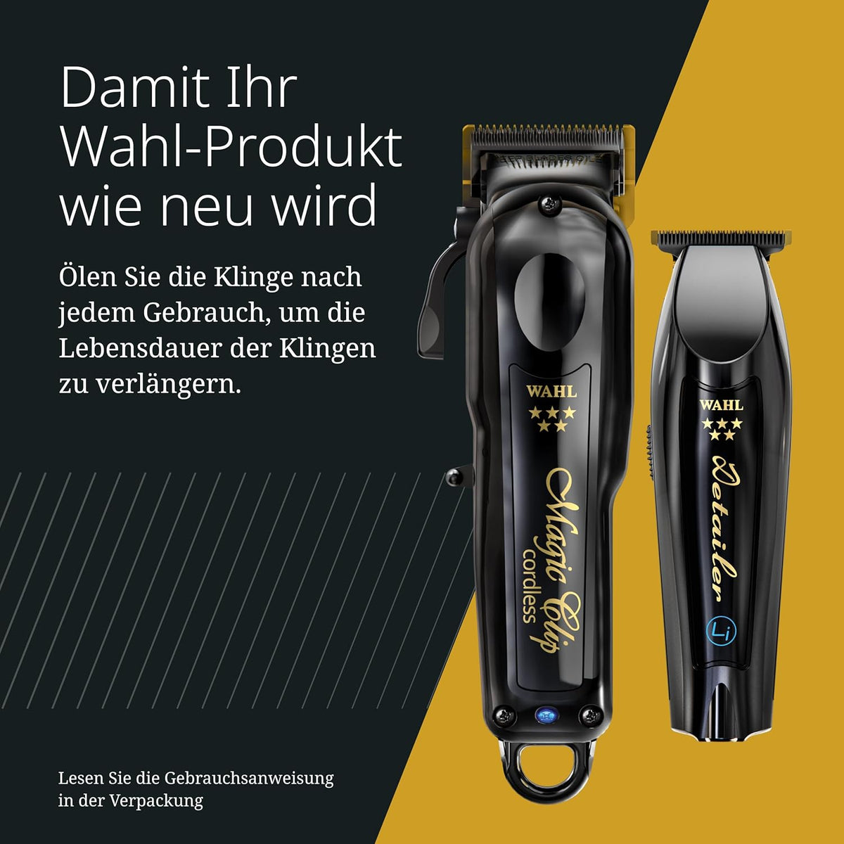 Kabellose Haarschneider und Konturenschneider Combo mit Titan-Klingen und 100 Min Laufzeit