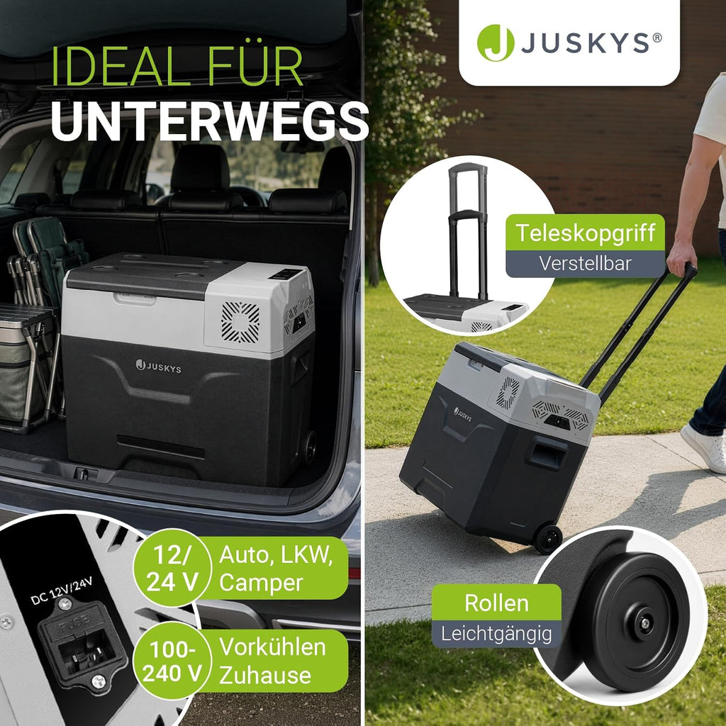 Kompressorkühlbox 50 L 12/24/230 V Yukon 40608 Kühl- und Warmhaltefunktion Auto Camping Grau
