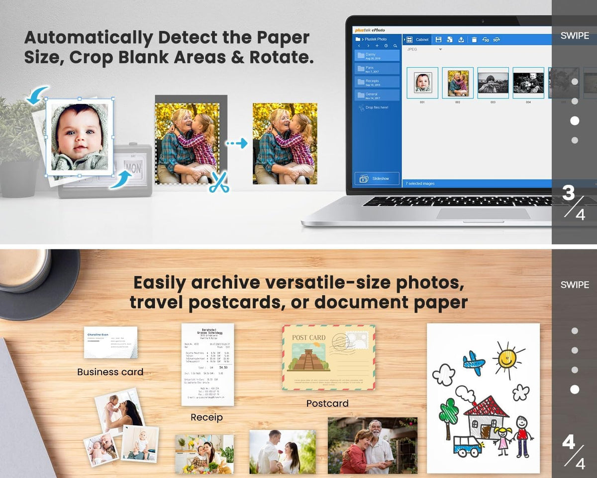 Foto-Scanner ePhoto Z300 Dokument Foto und Visitenkarten Scanner 300–600 dpi USB kompatibel mit Mac und PC