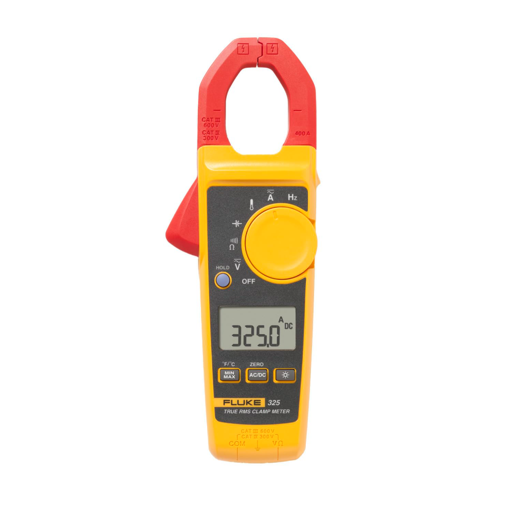 Echteffektiv-Strommesszange 325 AC/DC Messgerät bis 400 A und 600 V mit Temperaturmessung