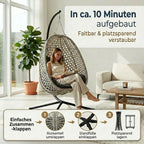 Hängesessel mit Gestell 102 x 95 cm bis 150 kg mit Wendebezug und Abdeckplane für Outdoor & Indoor