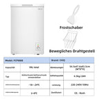 Gefriertruhe FCF98DE 99 Liter freistehend mit Schnellgefrierfunktion LED-Beleuchtung und 4-Sterne-Gefrierfach