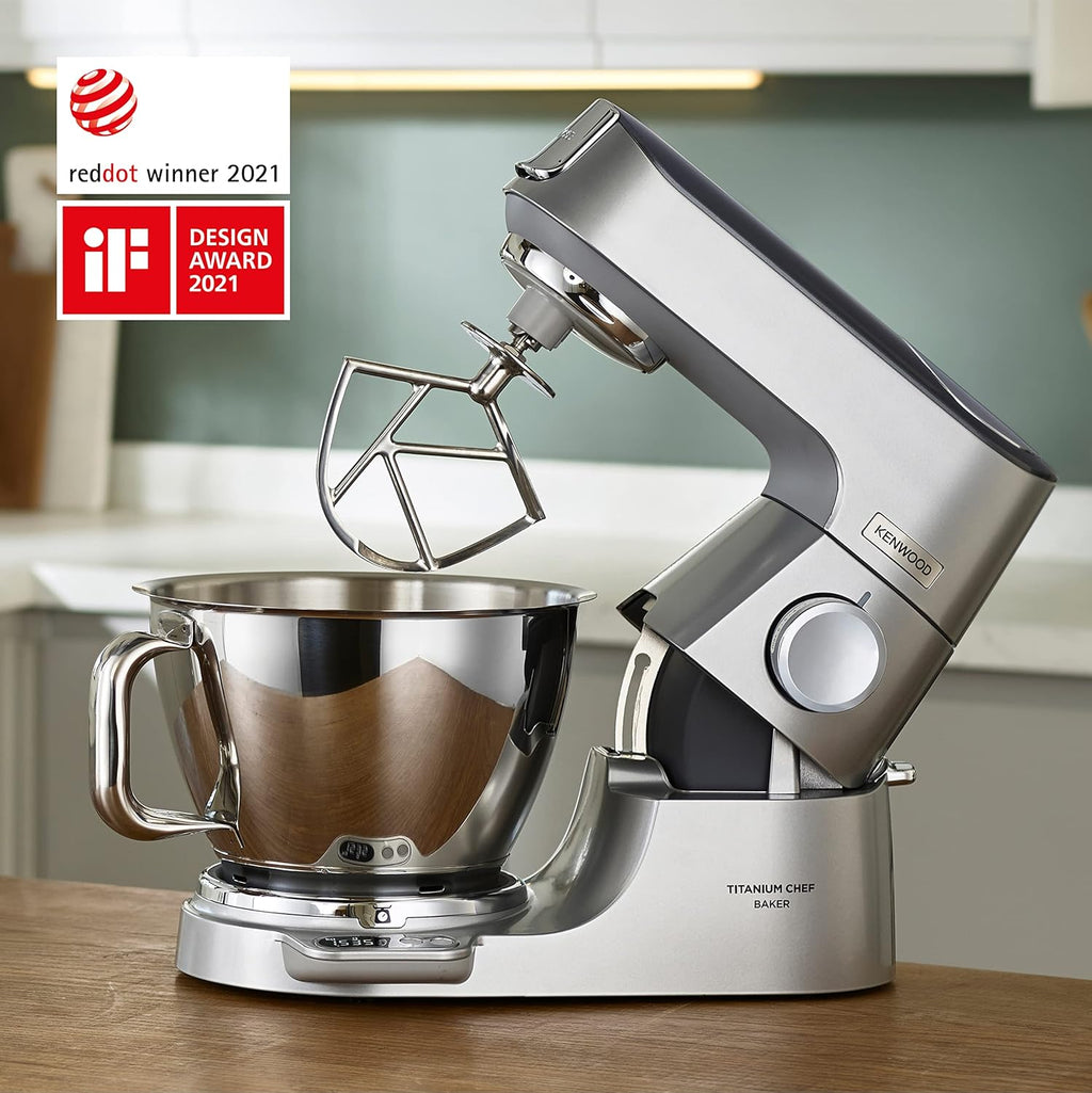Küchenmaschine Titanium Chef Baker KVC85.004SI mit integrierter Waage 1200W 5L und 3,5L Schüsseln Patisserie-Set