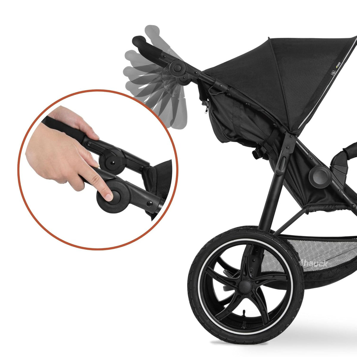 Kinderwagen 3-Rad Buggy mit Luftreifen Liegefunktion UV Schutz 50+ bis 22 kg klappbar Modell Runner 2 274200
