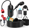 Mobile Wallbox EV Ladegerät 11kW 400V Typ 2 7,6m Kabel 8-16A CEE 3-phasig IP66 App Steuerung Modell