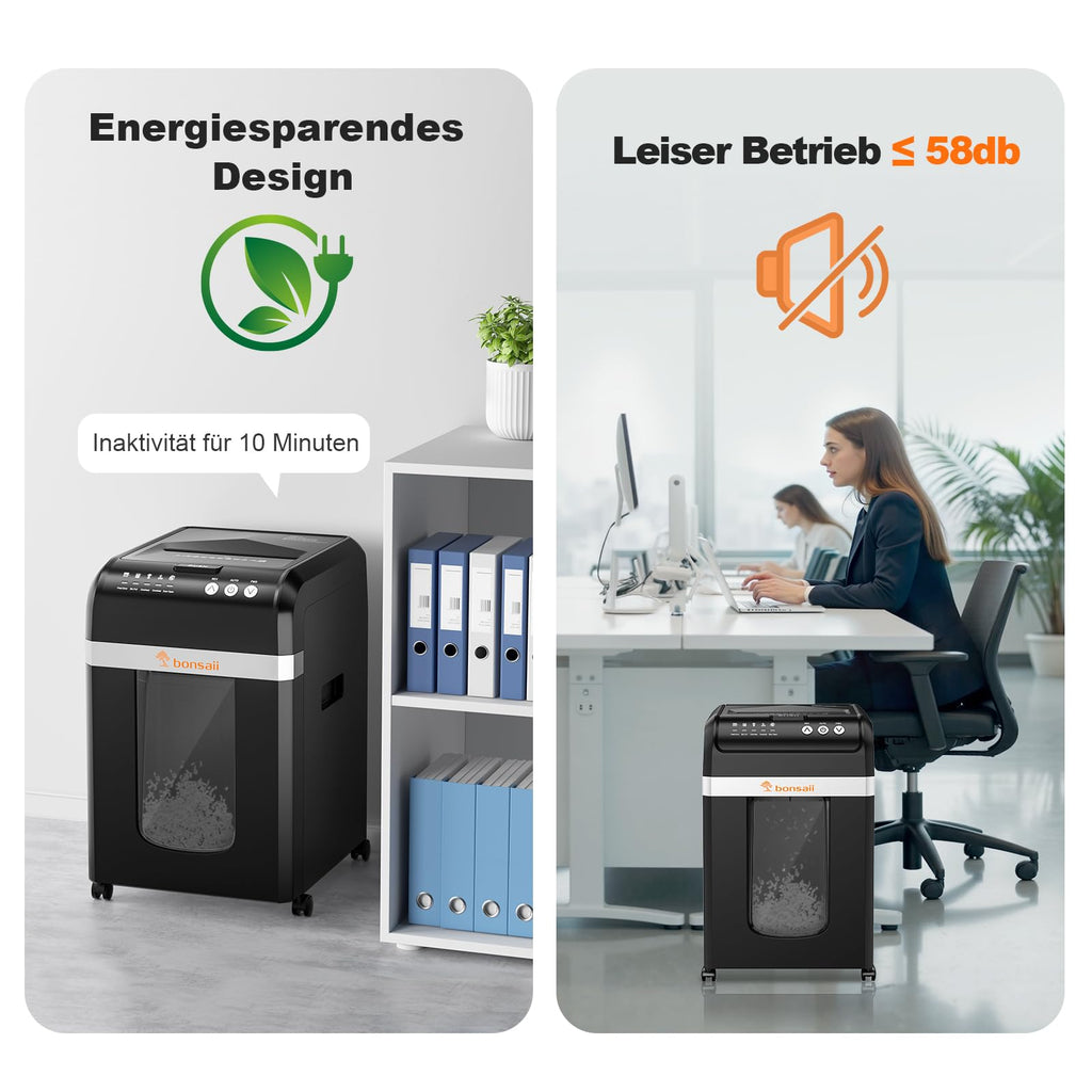 Aktenvernichter C283 Auto-Feed 200 Blatt P-4 Mikroschnitt 60 Min Dauerbetrieb 31 L Behälter 58 dB