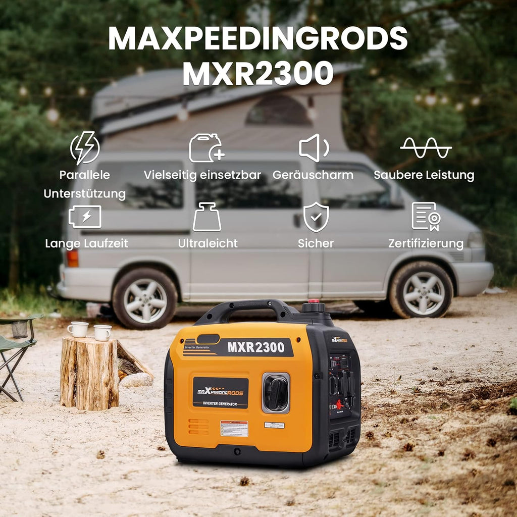 Inverter Stromerzeuger 2300W MXR2300 Benzin 4-Takt 230V USB tragbar leiser Generator Camping Wohnmobil Notstrom
