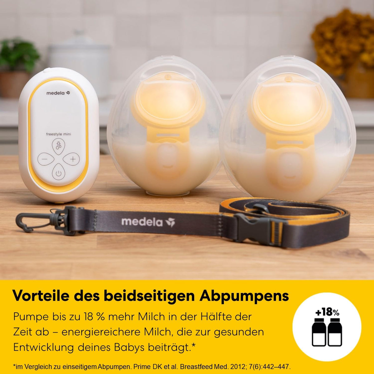 Freestyle Mini Hands-free elektrische Doppelmilchpumpe tragbar mit Auffangschalen wiederaufladbarem Akku und USB-C