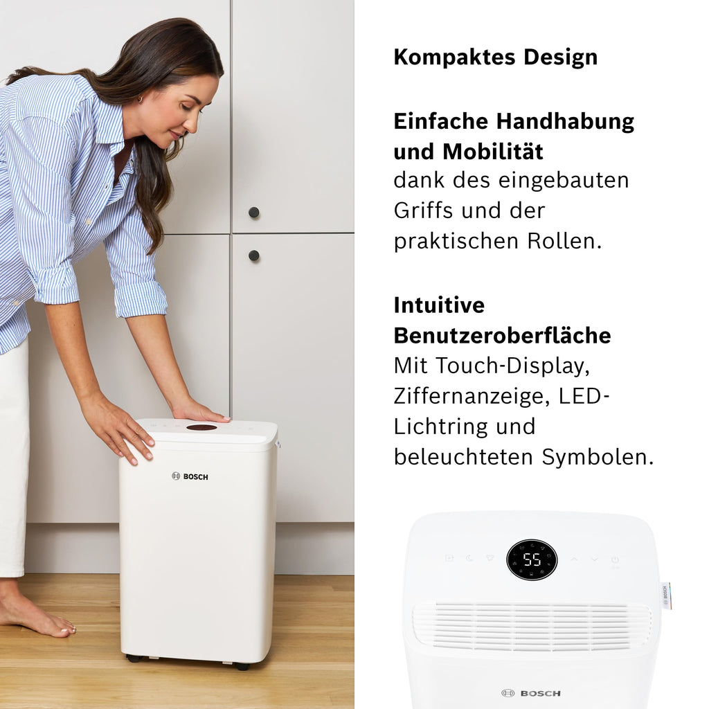 Luftentfeuchter Dry 1000 für Räume bis 17 m² 10 l/Tag Entfeuchtungsleistung 2,5 l Wassertank 3 Betriebsmodi 34 dB