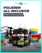 Exzenter Poliermaschinen Set 750W DA9 Pro 9mm Hub 20-teilig mit Politur Polierpads Lackversiegelung Zubehör
