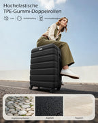 Kofferset Hartschale 3-teilig DE13 M L XL 65 L mit 360° Rollen TSA Schloss und 2 Griffen