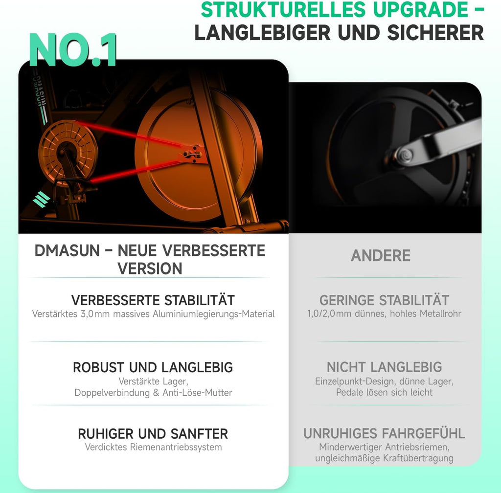 Heimtrainer Ergometer 8732F mit 100 Widerstandsstufen Display Tablet-Halterung und 160 kg Belastbarkeit