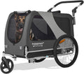 Hundefahrradanhänger 2 in 1 Jogger bis 45 kg faltbar mit 90 x 56 x 63 cm Kabine