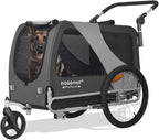 Hundefahrradanhänger 2 in 1 Jogger bis 45 kg faltbar mit 90 x 56 x 63 cm Kabine