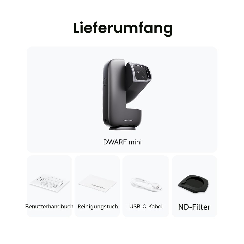 Smart-Teleskop Dwarf Mini 30 mm 150 mm für Astrofotografie mit Auto GOTO Autofokus AZ EQ-Modus und integriertem Filter