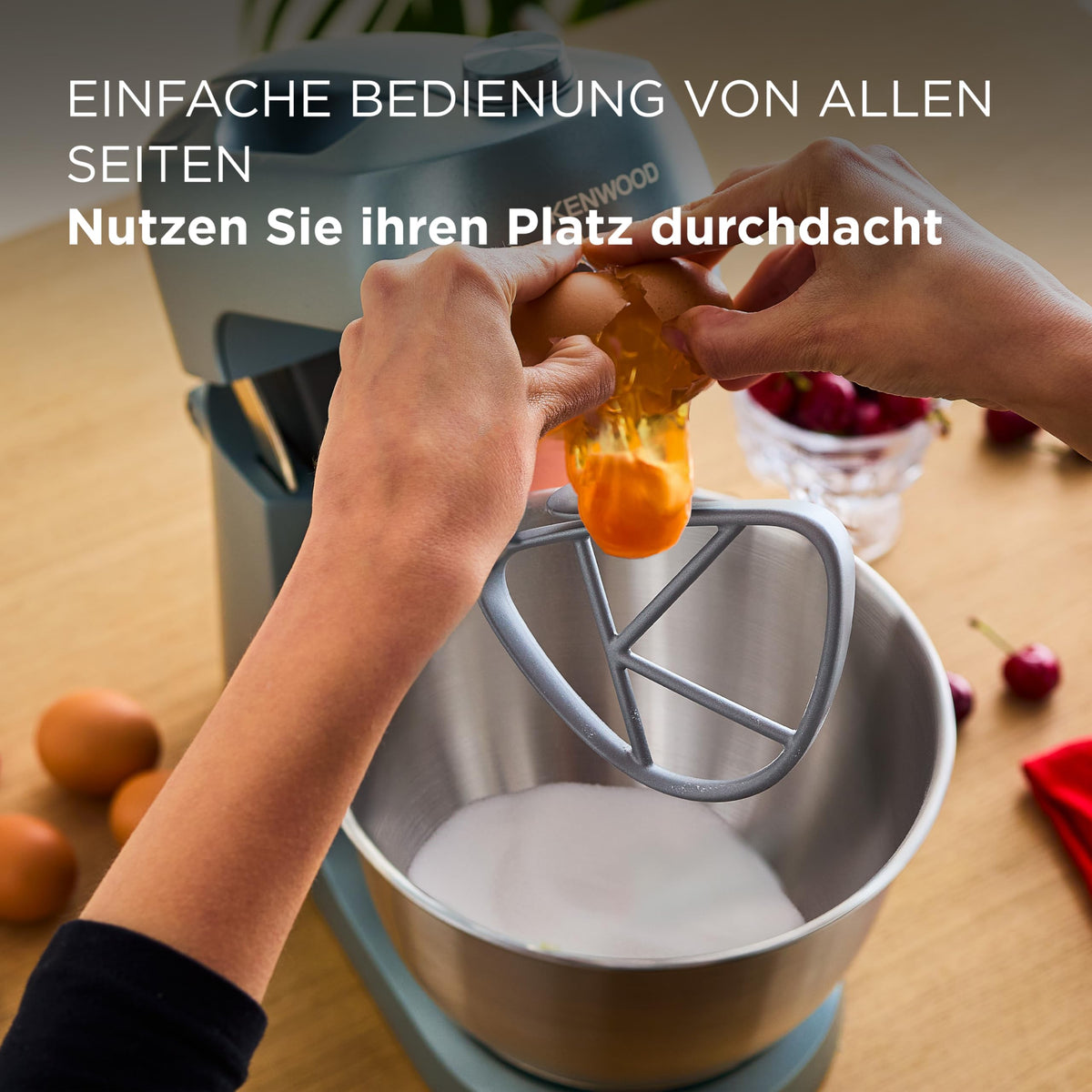 Küchenmaschine KZM35.000GY 800 W 4 L Edelstahlschüssel mit K-Haken Schneebesen und Knethaken