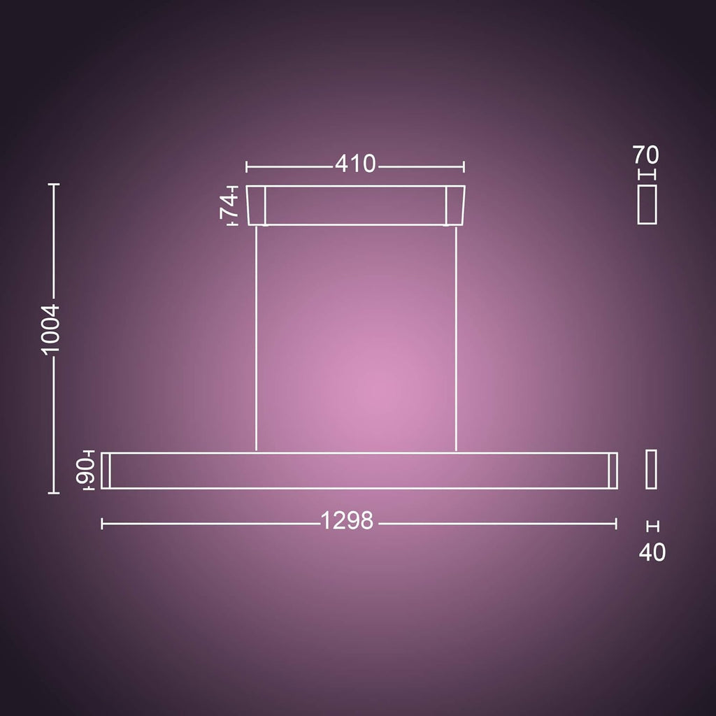 LED Pendelleuchte Ensis 5500 lm 79 W dimmbar mit 16 Mio. Farben App- und Sprachsteuerung Schwarz