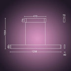 LED Pendelleuchte Ensis 5500 lm 79 W dimmbar mit 16 Mio. Farben App- und Sprachsteuerung Schwarz