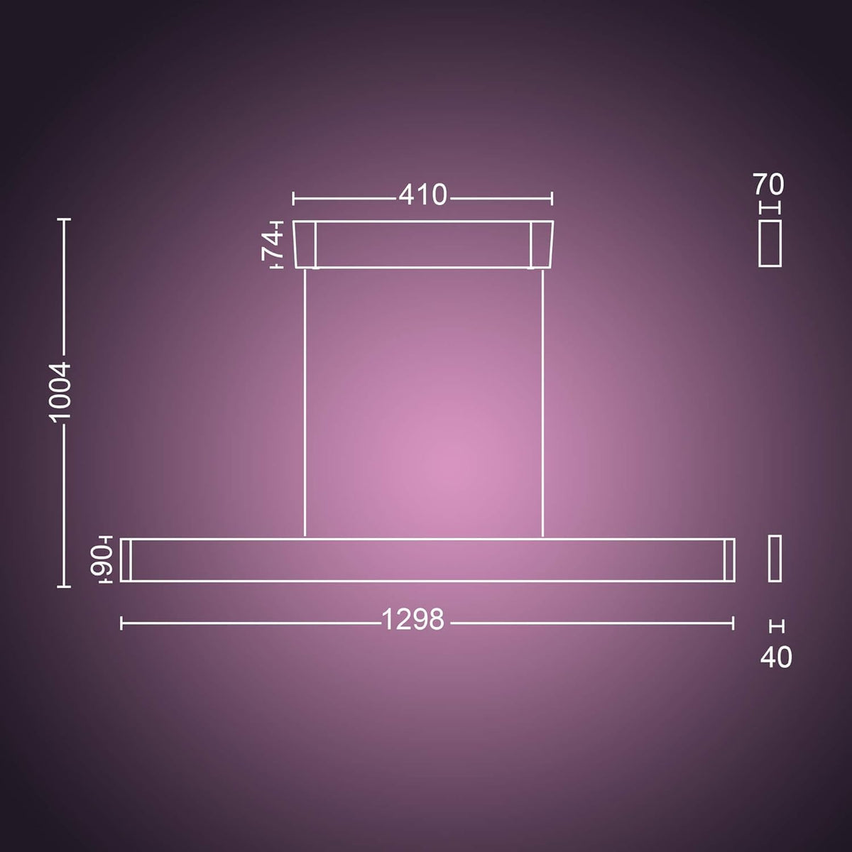 LED Pendelleuchte Ensis 5500 lm 79 W dimmbar mit 16 Mio. Farben App- und Sprachsteuerung Schwarz