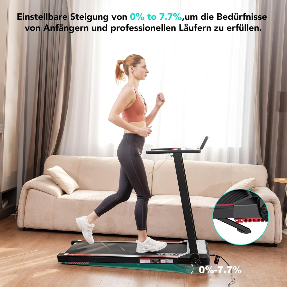 Elektrisches Laufband klappbar CS-WP9 12 km/h 1400W Walking Pad LED Display Bluetooth App 110 kg