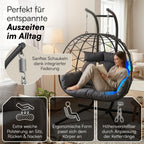 Hängesessel für 2 Personen P-SS-0063-18-01 XXL Hängestuhl mit Gestell und Sitzpolster höhenverstellbar faltbar bis 220 kg