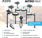 E-Drum Set 8-teilig Nitro Max Kit 10 Zoll Dual-Zone Snare Mesh Pads Bluetooth USB MIDI 440+ Sounds