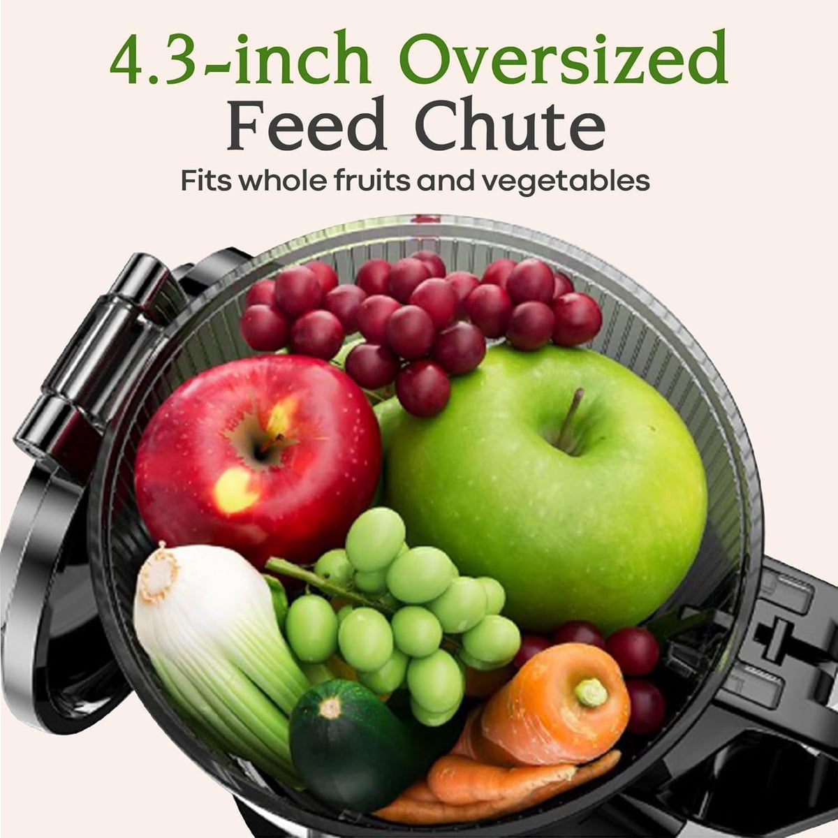Slow Juicer SJ054C Kaltentsafter 200 W mit 110 mm Einfüllschacht für ganze Früchte und Gemüse BPA-frei