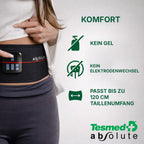 EMS Bauchmuskeltrainer Gürtel Absolute 15 Programme kabellos wiederaufladbar zentrale und seitliche Muskelstimulation