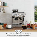 Espresso Siebträgermaschine mit integrierter Mühle und manuellem Milchaufschäumer Barista Express SES875BSS2EEU1A Edelstahl