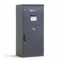 Paketbriefkasten mit Paketfach 85 l 112 x 50 x 39 cm verzinkter Stahl abschließbar freistehend mit 4 Schlüsseln Anthrazit