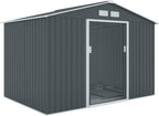 Metall Gerätehaus S200 XXL 277x191x192 cm Gartenhaus Geräteschuppen Satteldach Anthrazit Outdoor