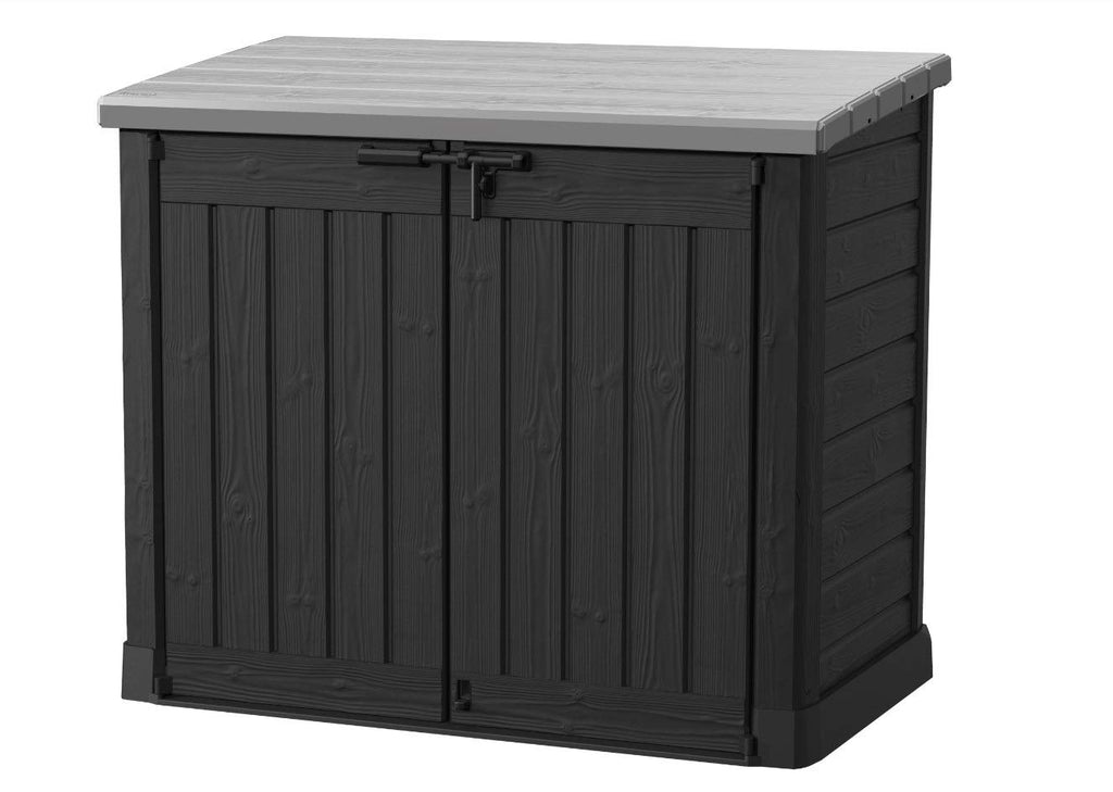 Mülltonnenbox Store it Out Max 1200L für 2 Mülltonnen bis 240L mit Bodenplatte und Regalhalter
