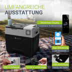 Kompressorkühlbox 50 L 12/24/230 V Yukon 40608 Kühl- und Warmhaltefunktion Auto Camping Grau
