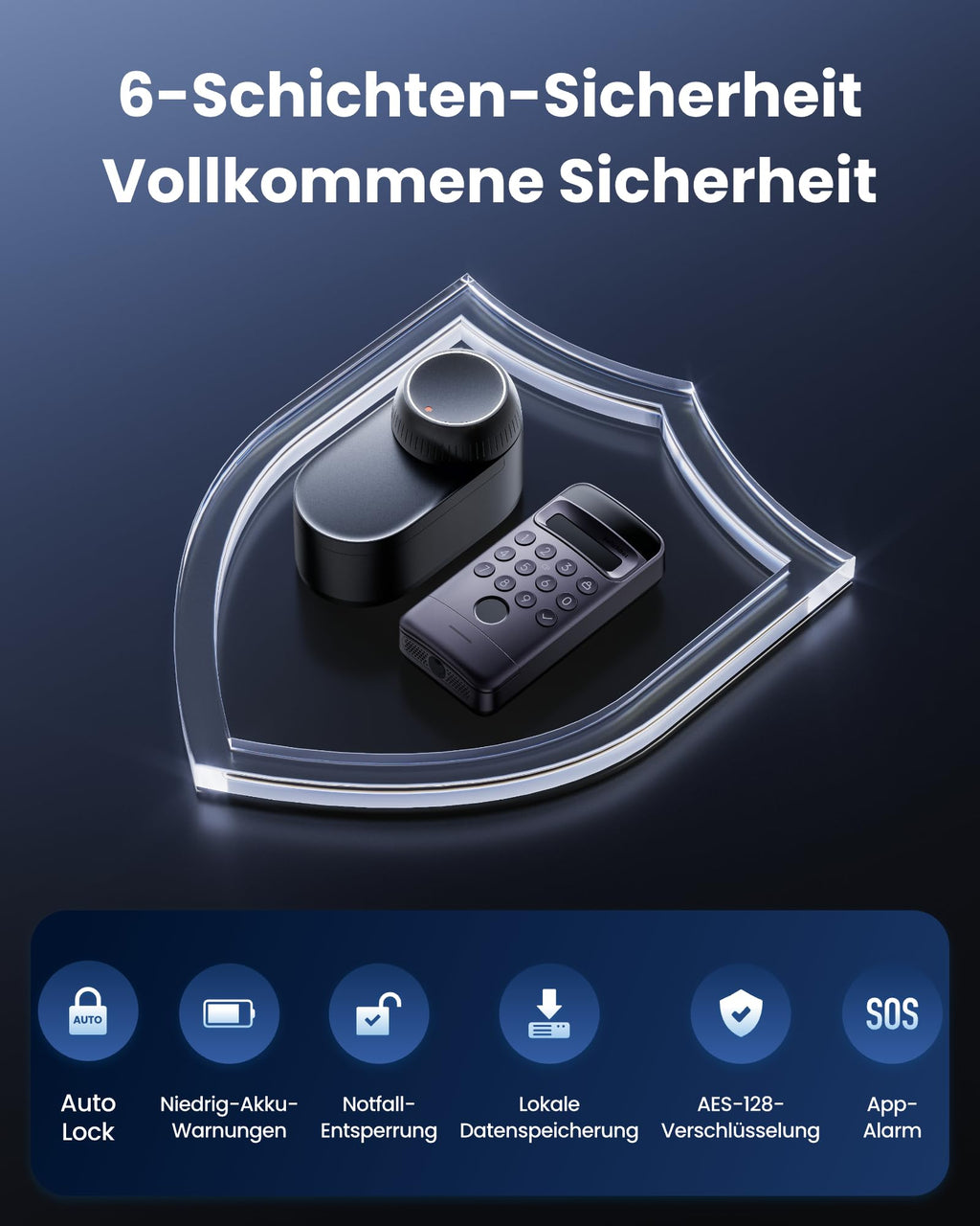 Smart Lock Ultra Vision Pro Combo mit 3D-Gesichts- und Handvenenerkennung WLAN App Steuerung Matter HomeKit