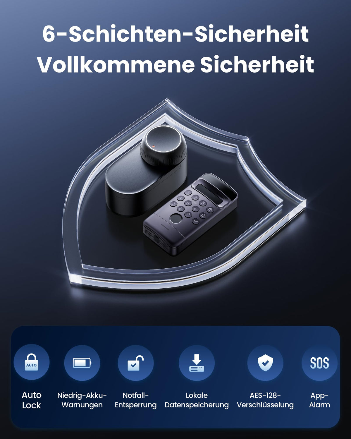 Smart Lock Ultra Vision Pro Combo mit 3D-Gesichts- und Handvenenerkennung WLAN App Steuerung Matter HomeKit